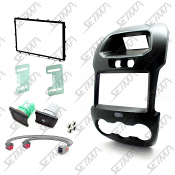 SUPPORT AUTORADIO 2 DIN - FORD - RANGER DEPUIS 2012-2015 AVEC AFFICHEUR DEPORTE - NOIR