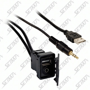 DEPORT USB 1.5M USB MALE / USB FEMELLE ET JACK 3.5MM - FORMAT INTERRUPTEUR OEM