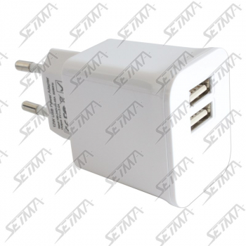 CHARGEUR SECTEUR - 2 USB 2x2.4 Amp - 230VAC VERS 5VCC