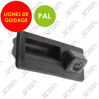 CAMERA DE RECUL LIGNES ACTIVES DE GUIDAGE - AUDI/ VOLKSWAGEN -  POIGNEE DE COFFRE