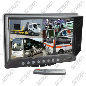 ECRAN TABLEAU DE BORD 9'' (22.8 CM) - 4 ENTREES VIDEO SIMULTANEES - 12V/32V