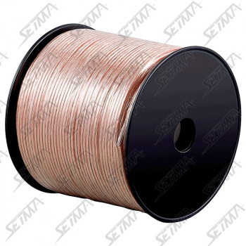 CABLE HAUT-PARLEUR - TRANSPARENT - DIAMETRE 2 X 4 MM2 - 50 M