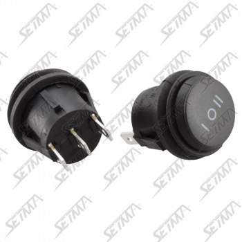 INTERRUPTEUR CYLINDRIQUE ETANCHE - 3 POSITIONS - 12/24V - DIAM 22,7 MM - 20 AMP