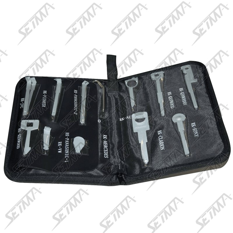 Kit Démontage Autoradio 38 Pièces - Outils Universels Extraction Radio Voiture, Fer Galvanisé, étui De Rangement - 13
