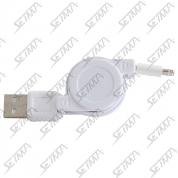 CABLE USB ENROULEUR COMPATIBLE APPLE LIGHTNING POUR IPHONE 5/6 - IPAD AIR ET IPAD MINI