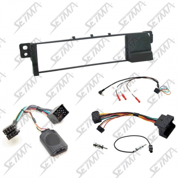 BMW SERIE 3 - E46 - KIT SUPPORT AUTORADIO 1DIN + COMMANDE AU VOLANT - 17 OU 40 VOIES