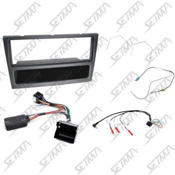 OPEL MERIVA/SIGNUM/TIGRA/VECTRA - 2007-2010 - KIT SUPPORT AUTORADIO 1DIN + COMMANDE AU VOLANT CONNECTEUR FAKRA
