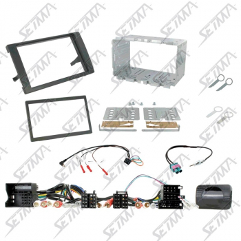 AUDI A4 2007-2009 - KIT SUPPORT AUTORADIO 2DIN + COMMANDE AU VOLANT (ISO/FAKRA) VEHICULE AVEC AMPLI