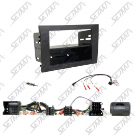 AUDI A4 2001-2008 - KIT SUPPORT AUTORADIO 1DIN/2DIN + COMMANDE AU VOLANT (ISO/FAKRA) VEHICULE AVEC AMPLI