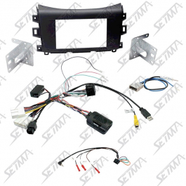 NISSAN NAVARA DEPUIS 2015 - KIT SUPPORT AUTORADIO 2DIN + COMMANDE AU VOLANT
