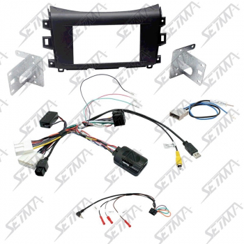 NISSAN NAVARA DEPUIS 2015 - KIT SUPPORT AUTORADIO 2DIN + COMMANDE AU VOLANT
