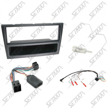 OPEL CORSA/MERIVA/OMEGA/VECTRA - 2000-2004 - KIT SUPPORT AUTORADIO 1DIN NOIR+ COMMANDE AU VOLANT CONNECTEUR ISO