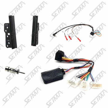 TOYOTA RAV4/MR2/CELICA 1999-2006 - KIT SUPPORT AUTORADIO 2 DIN + COMMANDE AU VOLANT