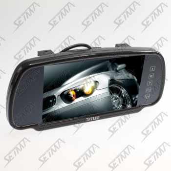 RETROVISEUR UNIVERSEL - ECRAN LCD 7'' (18.2 CM) - SE FIXE SUR LE RETROVISEUR D'ORIGINE