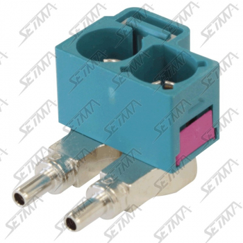 CONNECTEUR D'ANTENNE DOUBLE FAKRA FEMELLE 90&deg; - Z - RG174/316