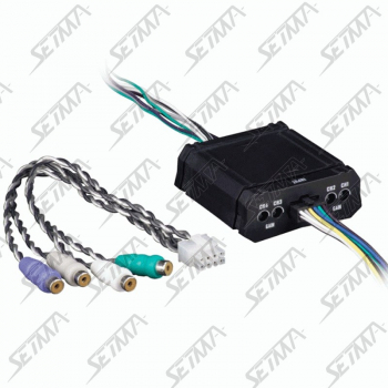 CONVERTISSEUR DE NIVEAU HP VERS RCA - 80W - 4 ENTREES FILAIRES/4 SORTIES RCA