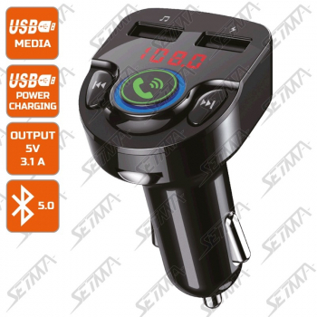 TRANSMETTEUR FM BLUETOOTH - 2 USB -  KIT MAINS LIBRES
