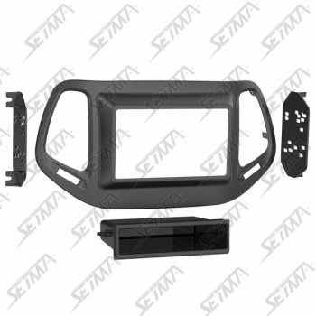 SUPPORT AUTORADIO 1DIN / 2 DIN - JEEP - COMPASS SPORT - DE 2017 A 2018 - NOIR
