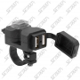 CHARGEUR 2 USB POUR MOTO - INSTALLATION RETRO OU GUIDON - DC9-24V - SORTIE 5V - 3.1A - L CABLE 130CM