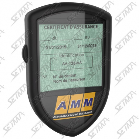 Porte Vignette Assurance Moto Étanché Métal Noir - Support Assurance Scooter Et Quad