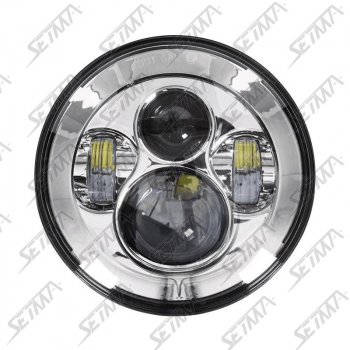 OPTIQUE D'ECLAIRAGE POUR MOTO - 17.7 CM - 6 LEDS - 2000-3000 LUMENS/6500K - ARGENT
