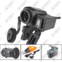 CHARGEUR POUR MOTO ALLUME-CIGARE ETANCHE - PRISE D'ALIMENTATION 5V/12V, ADAPTATEUR 1.2A/2.1A