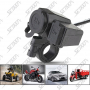 CHARGEUR POUR MOTO ALLUME-CIGARE ETANCHE - PRISE D'ALIMENTATION 5V/12V, ADAPTATEUR 1.2A/2.1A