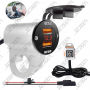 CHARGEUR 2 USB AVEC CHARGE RAPIDE ET VOLTMÈTRE POUR MOTO - ALUMINIUM
