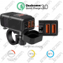 CHARGEUR 2 USB AVEC CHARGE RAPIDE ET VOLTMÈTRE POUR MOTO