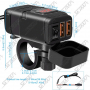 CHARGEUR 2 USB AVEC CHARGE RAPIDE ET VOLTMÈTRE POUR MOTO
