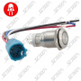INTERRUPTEUR CYLINDRIQUE POUSSOIR DE MARCHE/ARRET - INOX / LED ROUGE - DIAMETRE 16MM