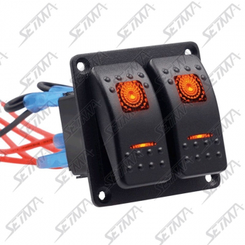 2 INTERRUPTEURS AVEC LED ROUGE - 12V / 24 V