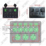 BOITIER DE COMMUTATION - 5 INTERRUPTEURS / 2 USB / 1 ALLUME-CIGARE / 1 VOLTMETRE - 150 X 105 MM