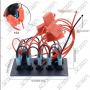 BOITIER DE COMMUTATION - 5 INTERRUPTEURS / 2 USB / 1 ALLUME-CIGARE / 1 VOLTMETRE - 148 X 103 x 75 MM