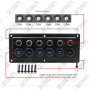 BOITIER DE COMMUTATION - 6 INTERRUPTEURS TACTILES - 210 X 75 MM