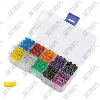 ASSORTIMENT DE 100 FUSIBLES ENFICHABLES 6.3 x 32 MM (2A A 35A)