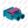 CONNECTEUR DOUBLE FAKRA MALE VERT D'EAU - Z - RG-174 / RG-316 - A SERTIR