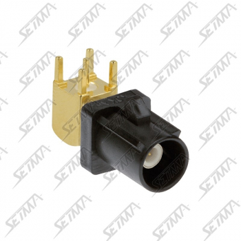 CONNECTEUR FAKRA MALE 90&deg; PCB NOIR - A - RG-174 / RG-316 - A SOUDER
