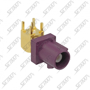 CONNECTEUR FAKRA MALE 90&deg; PCB BORDEAU - D - RG-174 / RG-316 - A SOUDER