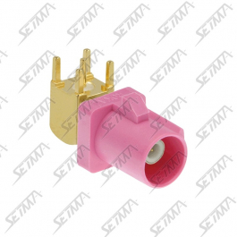 CONNECTEUR FAKRA MALE 90&deg; PCB VIOLET - H - RG-174 / RG-316 - A SOUDER
