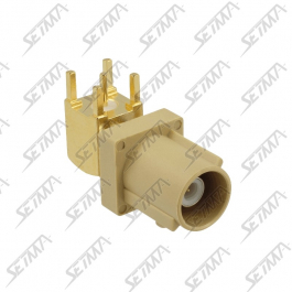 CONNECTEUR FAKRA MALE 90&deg; PCB BEIGE - I - RG-174 / RG-316 - A SOUDER