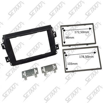 SUPPORT AUTORADIO 2 DIN - CITROEN JUMPER / FIAT DUCATO / PEUGEOT BOXER - DEPUIS 2021 - AVEC DEUX ENTOURAGES