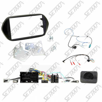 FIAT TIPO DEPUIS 2016 - KIT SUPPORT AUTORADIO 2 DIN + COMMANDE AU VOLANT