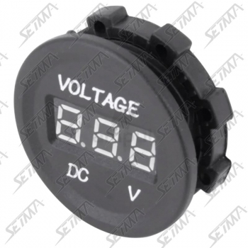VOLTMETRE ECLAIRAGE VERT 5-48V - DIAMETRE : 27MM