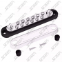 BARRE DE DISTRIBUTION NOIRE 12 VOIES - M4 - AVEC CAPOT PROTECTION - 12/48V - 150AMAX
