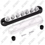 BARRE DE DISTRIBUTION NOIRE 7 VOIES - M6 - AVEC CAPOT PROTECTION - 12/48V - 150AMAX