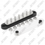BARRE DE DISTRIBUTION NOIRE 7 VOIES - M6 - AVEC CAPOT PROTECTION - 12/48V - 150AMAX