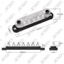BARRE DE DISTRIBUTION ROUGE 7 VOIES - M6 - AVEC CAPOT PROTECTION - 12/48V - 150AMAX