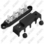 BARRE DE DISTRIBUTION NOIRE 4 VOIES - M10 - AVEC CAPOT PROTECTION - 12/48V - 250AMAX