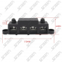 BARRE DE DISTRIBUTION NOIRE 4 VOIES - M10 - AVEC CAPOT PROTECTION - 12/48V - 250AMAX